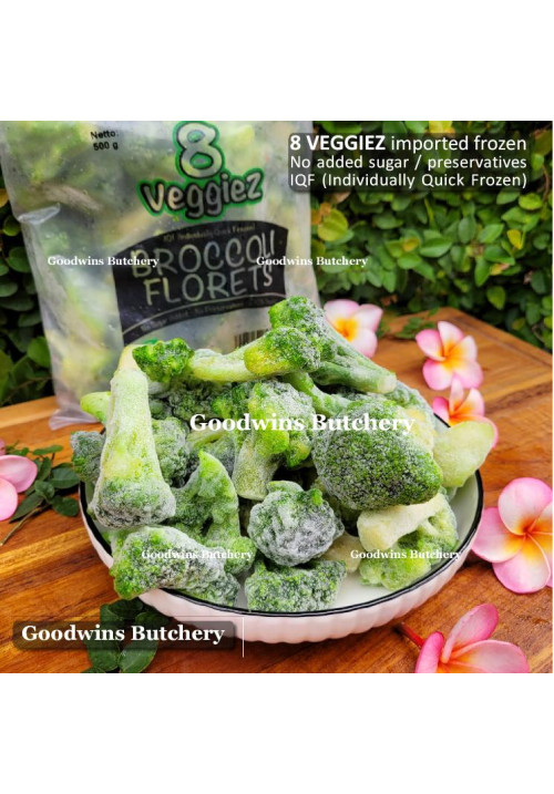 8Veggiez frozen vegetable IQF BROCCOLI FLORETS 500g 8 Veggiez (new packaging)